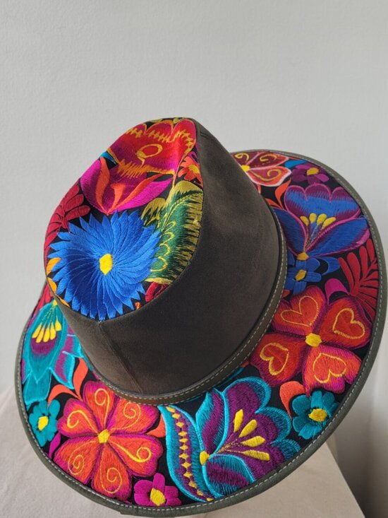 NEW | Handcrafted Guatemalan Artisan Hat | Statement Fedora | Olive Green main image 5